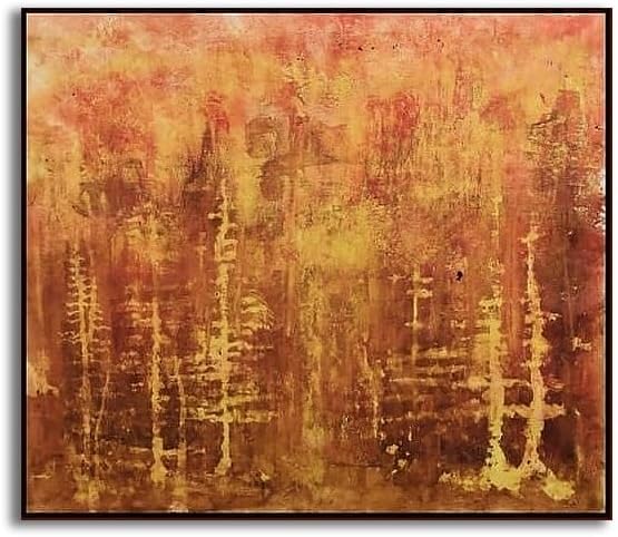 Mystical Forest Abstract Painting – 120cm x 120cm (47in x 47in), Acrylic on Canvas, Contemporary Modern Abstract Artwork