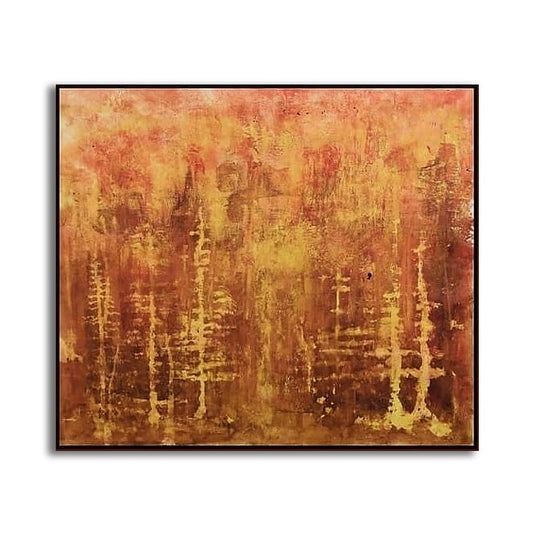 Mystical Forest Abstract Painting – 120cm x 120cm (47in x 47in), Acrylic on Canvas, Contemporary Modern Abstract Artwork