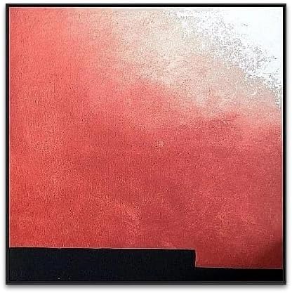 Crimson Fade Abstract Painting – 60cm x 60cm (23.6in x 23.6in), Acrylic on Canvas, Contemporary Modern Abstract Artwork