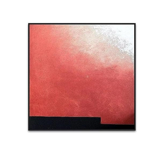 Crimson Fade Abstract Painting – 60cm x 60cm (23.6in x 23.6in), Acrylic on Canvas, Contemporary Modern Abstract Artwork