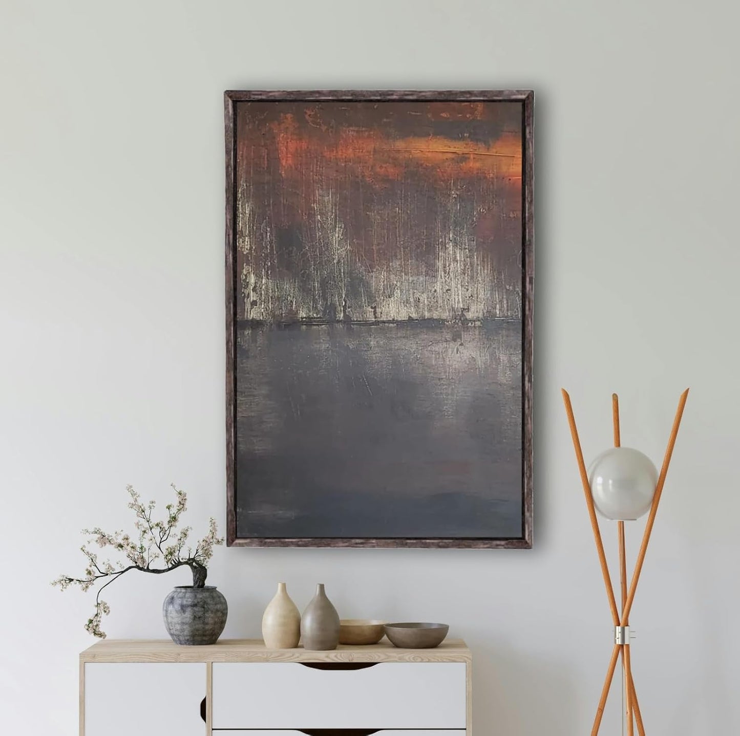 Twilight in the Forgotten Woods - Abstract Forest Painting by Gurumahesh - Canvas Wall Art for Home Decor, Living Room, Office, Ready to Hang Artwork - 60cm x 90cm / 24inc x 36inc